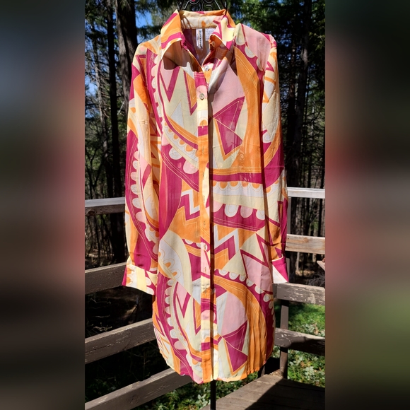 Newport News sheer UV protection swim/dress cover up szM BEAUTIFUL NEW - Picture 3 of 6